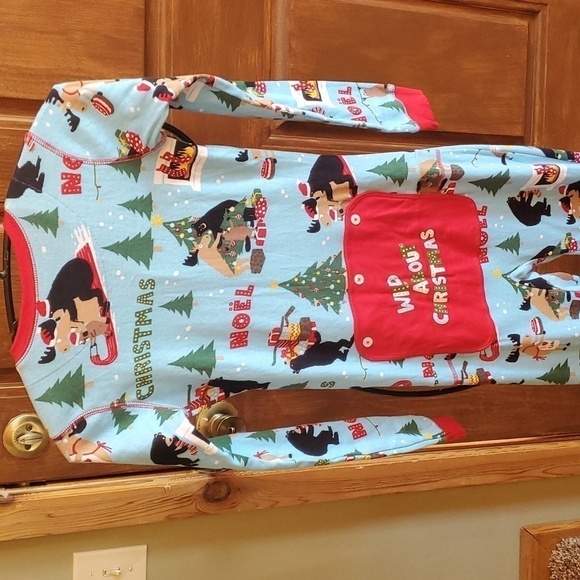Little Blue House by Hatley Wild About Christmas Union Suit Blue Sz. 12 Pajamas - Picture 7 of 7